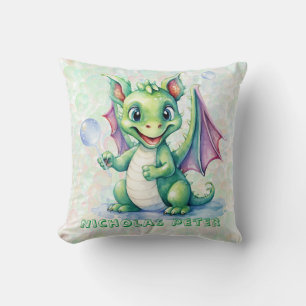 Almofada Dragão Verde Bonito com Presente Personalizado par