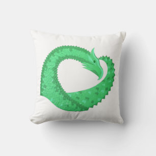 Almofada Dragão verde no branco