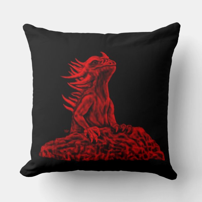 Almofada Dragão vermelho pequeno (Frente)
