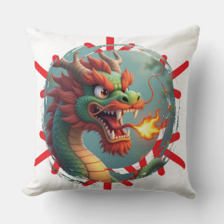 Almofada Dragon And Fire Throw Pillow