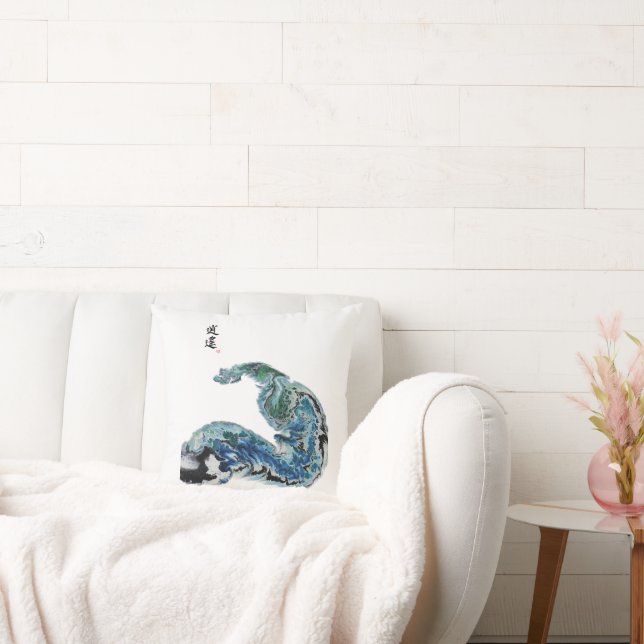 Almofada Dragon in the Waves – Abstract Ocean Energy (Sofá)