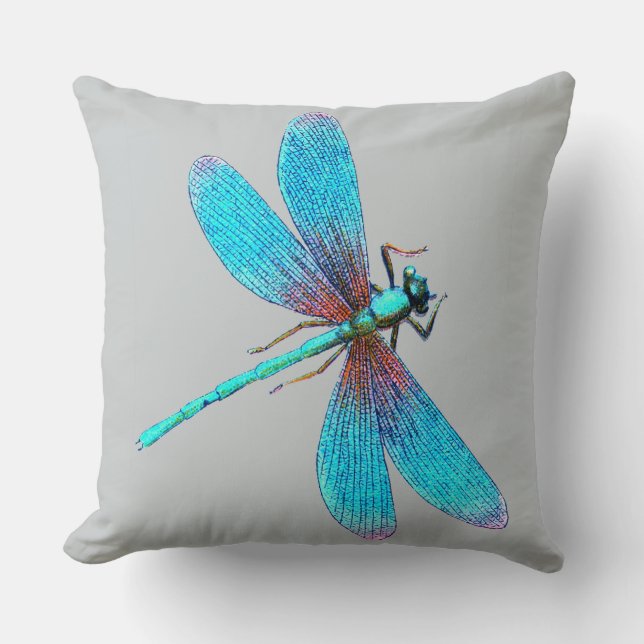 Almofada Dragonfly Azul Brilhante (Frente)