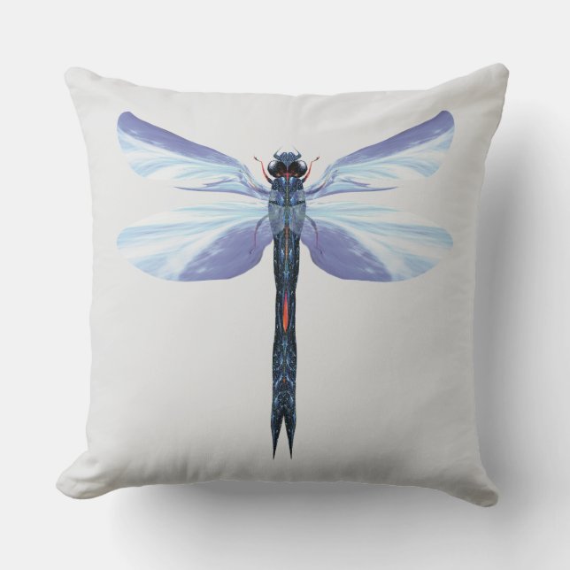 Almofada Dragonfly Celestial - Pílula de Arte Insetada Azul (Frente)
