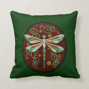 Almofada Dragonfly Elegant Jeweled 2 Folk Art