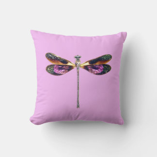 Almofada Dragonfly - prata, ouro, roxo e preto