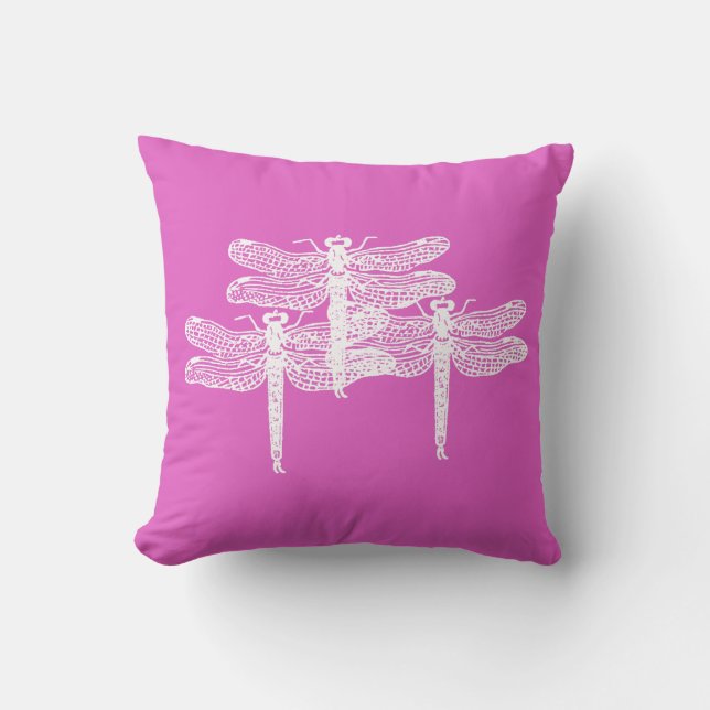 Almofada Dragonfly Violets Travesseiro (Frente)