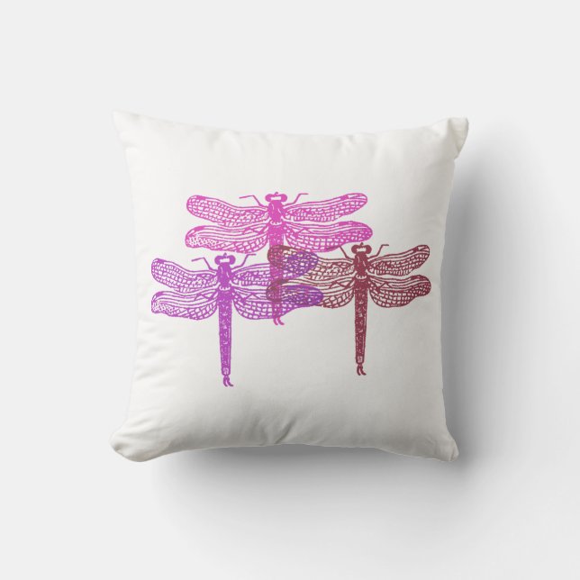 Almofada Dragonfly Violets Travesseiro (Frente)