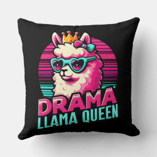 Almofada Drama Llama Queen para Llama Amantes para Mulheres