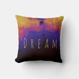 Almofada "Dream" em amarelo no preto azul magenta Dourado M