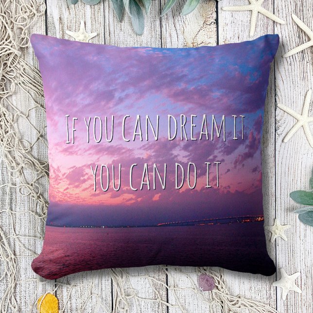 Almofada Dream It Do It Purple Ocean Sunset Photo (Small) (Criador carregado)