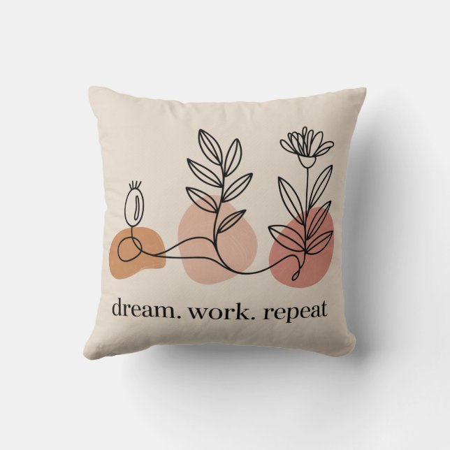 Almofada Dream. Work. Repeat (Verso)