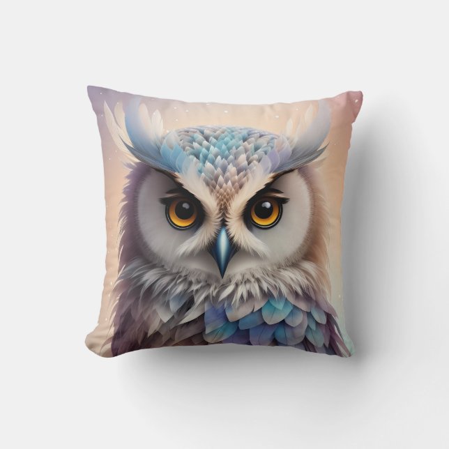 Almofada Dreamy Fantasy Owl Soft Pastel Colors (Frente)