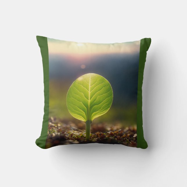 Almofada Dreamy Green Leaf Travesseiro decorativo (Frente)