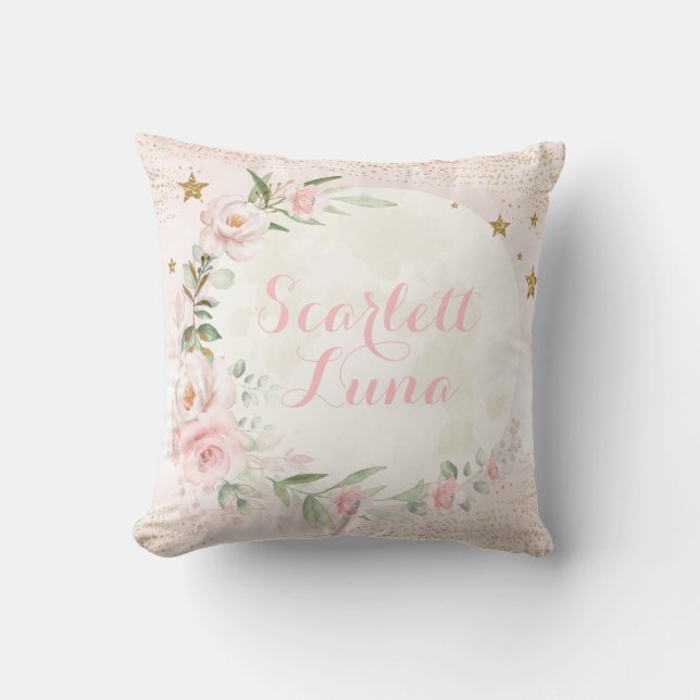 Almofada Dreamy Moon & Stars Blush Dourado Enfermeiro Flora (Frente)