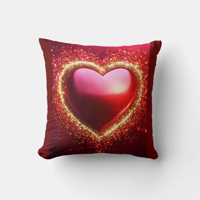 Almofada Dreamy Red Heart Travesseiro decorativo (Frente)