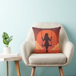 Almofada Dreamy Silhouette Girl - Moody Aestic Art