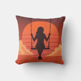 Almofada Dreamy Silhouette Girl - Moody Aestic Art
