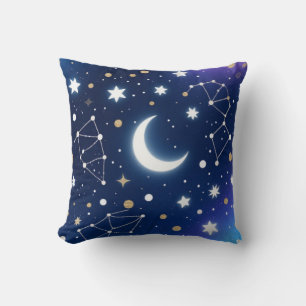 Almofada Dreamy Starry Night Sky Travesseiro decorativo - C