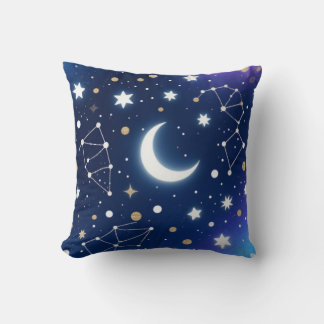 Almofada Dreamy Starry Night Sky Travesseiro decorativo - C