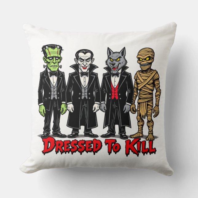 Almofada Dressed to Kill Monstros Clássicos de Filmes Gráfi (Frente)