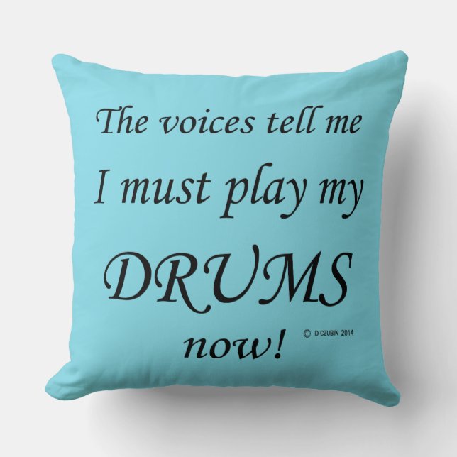 Almofada Drums Vozes Dizem Que Devem Brincar (Frente)
