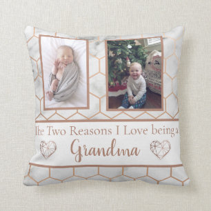 Almofada duas razões que eu amo ser uma avó personalizada