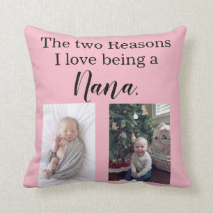 Almofada duas razões que eu amo ser uma Nana personalizada