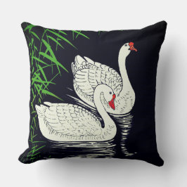 Almofada Duas ventoinhas numa Piscina - Branco num fundo pr