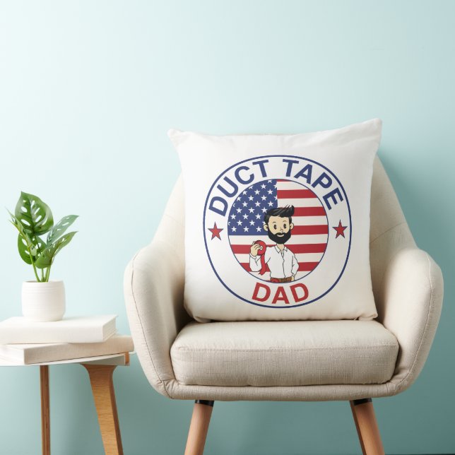 Almofada Duct Tape Dad - Throw Pillow (Square) (Cadeira)