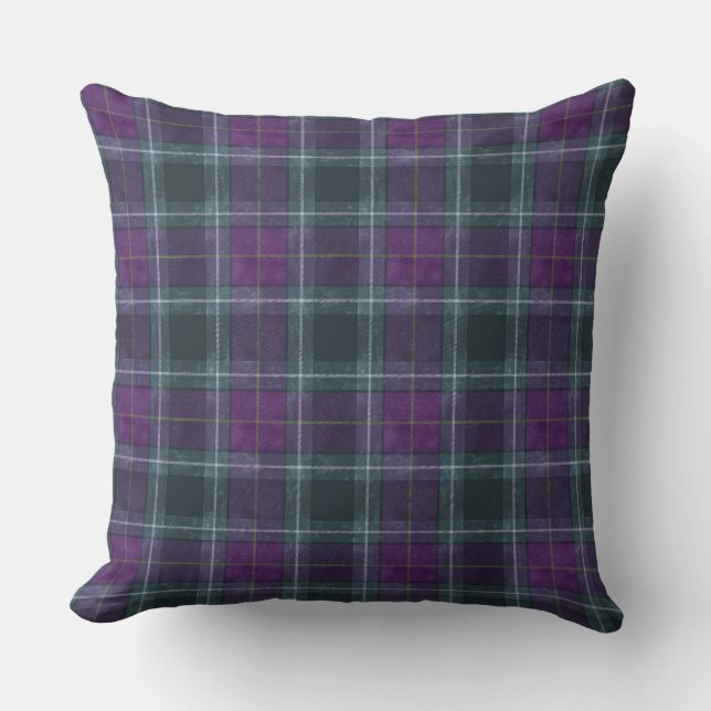 Almofada Dueling Tartans Green and Purple (Frente)