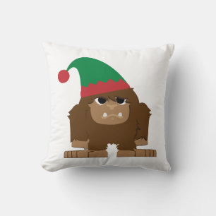 Almofada Duende bonito do Natal de Sasquatch