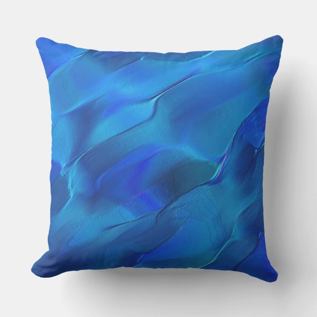 Almofada Dunas metálicas em tons de azul vívido (Frente)