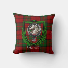 Almofada Dunbar Scottish Clan Tartan e Crest