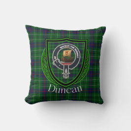 Almofada Duncan Scottish Clan Tartan and Crest