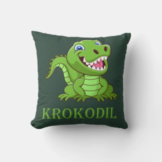 Almofada dunkelgrünes Krokodil