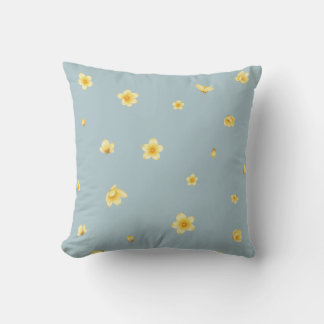 Almofada Dusty Blue Japanese Wintersweet Floral Pattern