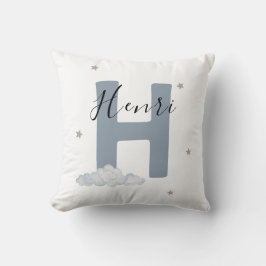 Almofada Dusty Blue Personalized Baby Name Pillow Custom