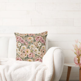 Almofada Dusty Mauve & White Roses