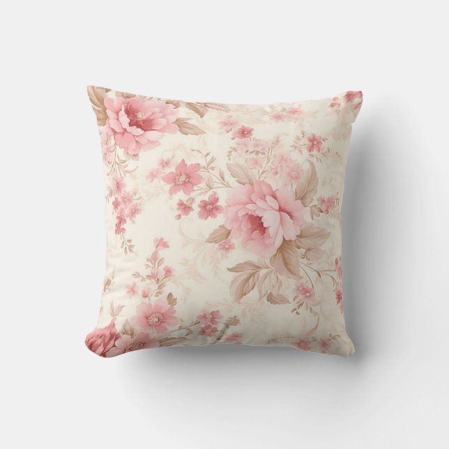 Almofada Dusty Pink Rose Floral (Frente)