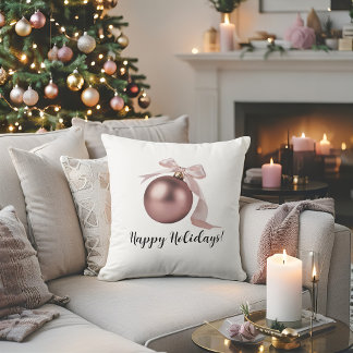 ALMOFADA DUSTY ROSE HOLIDAY ORNAMENT THROW PILLOW COTTON