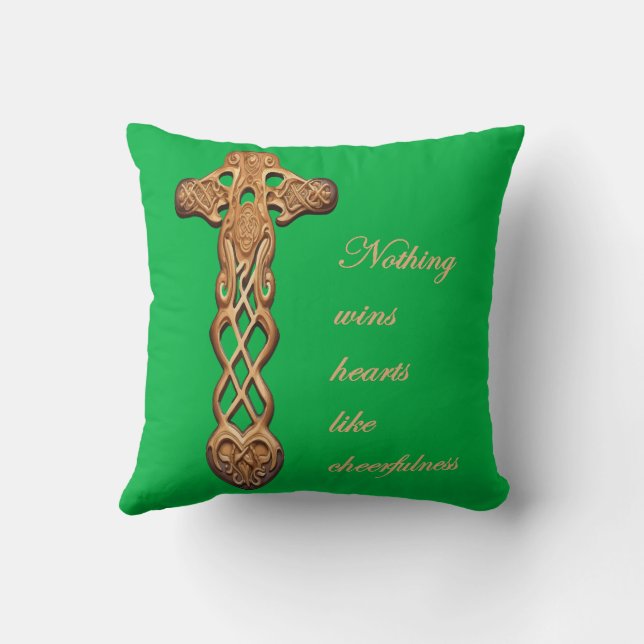 Almofada Dwynwen Nothing Wins Hearts Like Cheerfulness  (Verso)