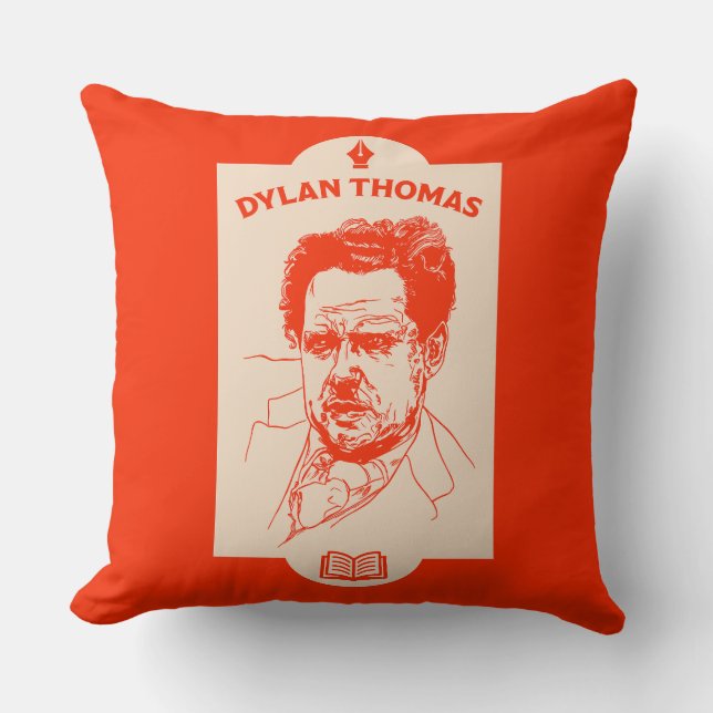 Almofada Dylan Thomas Poeta Galês (Frente)