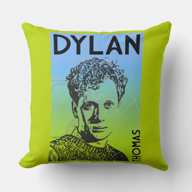 Almofada Dylan Thomas Welsh Poet (Frente)