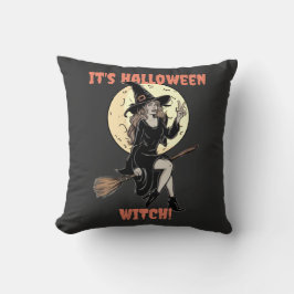 Almofada É a bruxa do Dia das Bruxas Engraçada Faça o seu p