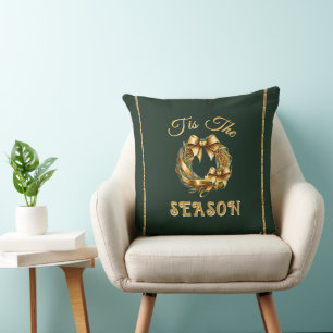 Almofada "É a Temporada" Coroa Verde Dourada