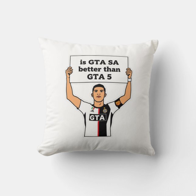 Almofada É GTA SA melhor que GTA V declaração (Frente)