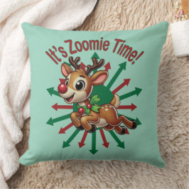 Almofada "É hora da Zoomie! Reindeer de Natal