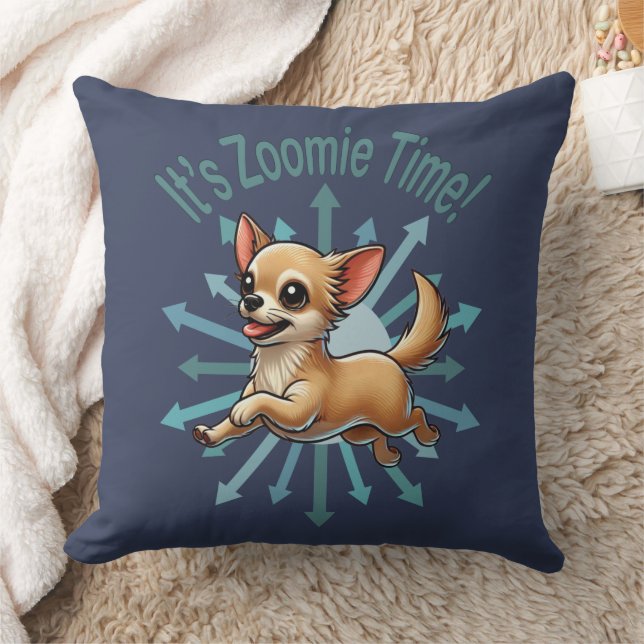 Almofada É hora do Zoomie Chihuahua (Cobertor)