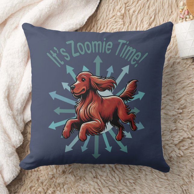Almofada É hora do Zoomie Setter Irlandês (Cobertor)