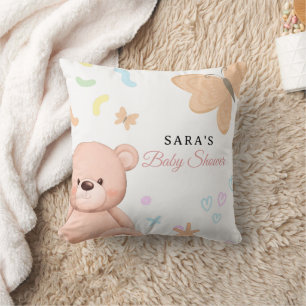 Almofada É um desenho de Chá de fraldas do Urso Justo
